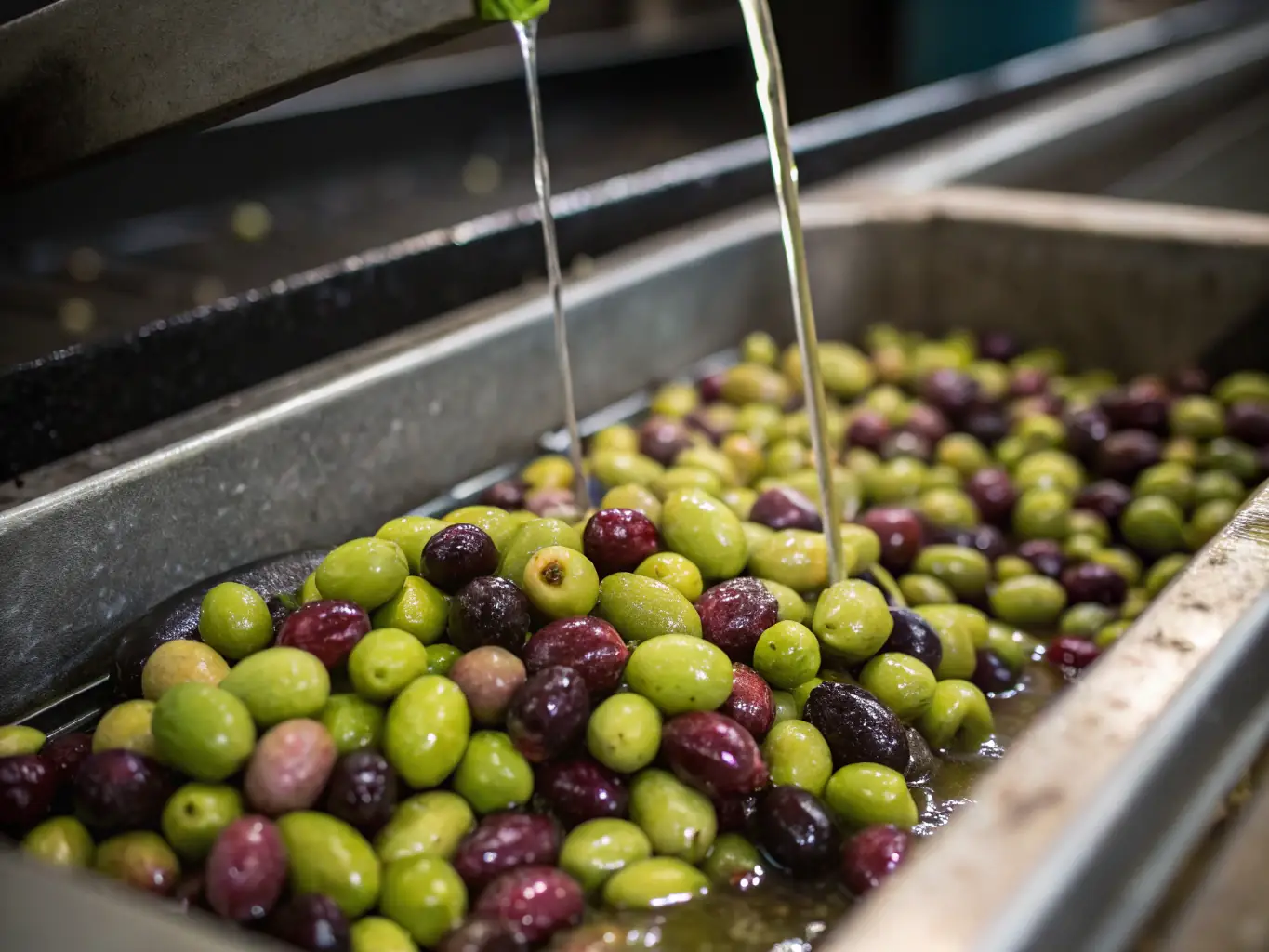 A close-up shot of raw olive pits, showcasing their natural texture and origin, emphasizing the sustainable sourcing of Aza Pit's primary material.